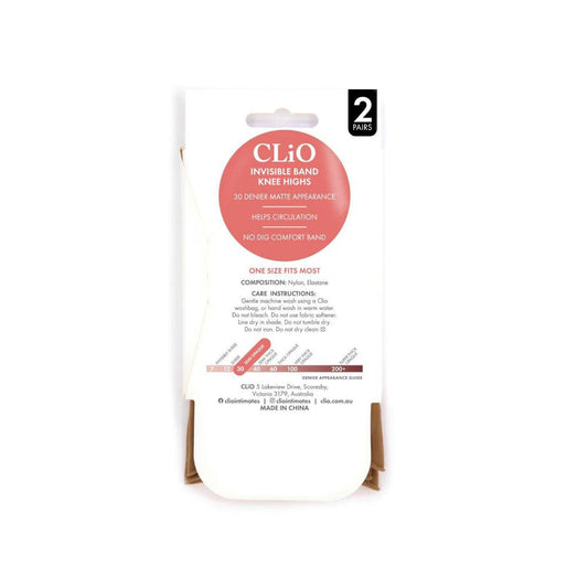 io Invisible Band Knee High 30d Natural One Size - 2 pack