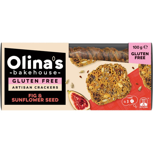 Olina's Bakehouse Gluten Free Sunflower Seed & Fig Cracker 100g