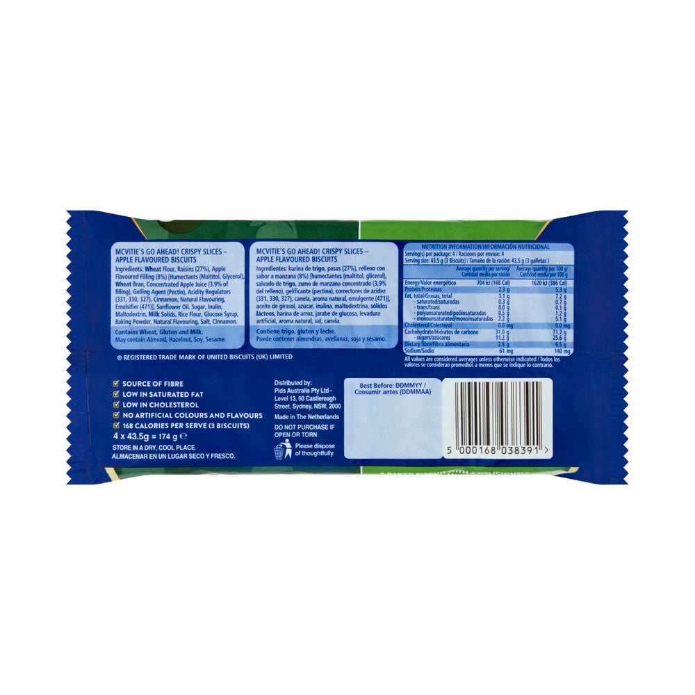Mcvities Healthier Choice Go Ahead Biscuits Apple 4 Pack - 174g