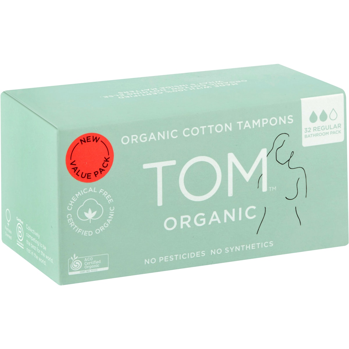 TOM Organic Bulk Tampons Regular 32 pack