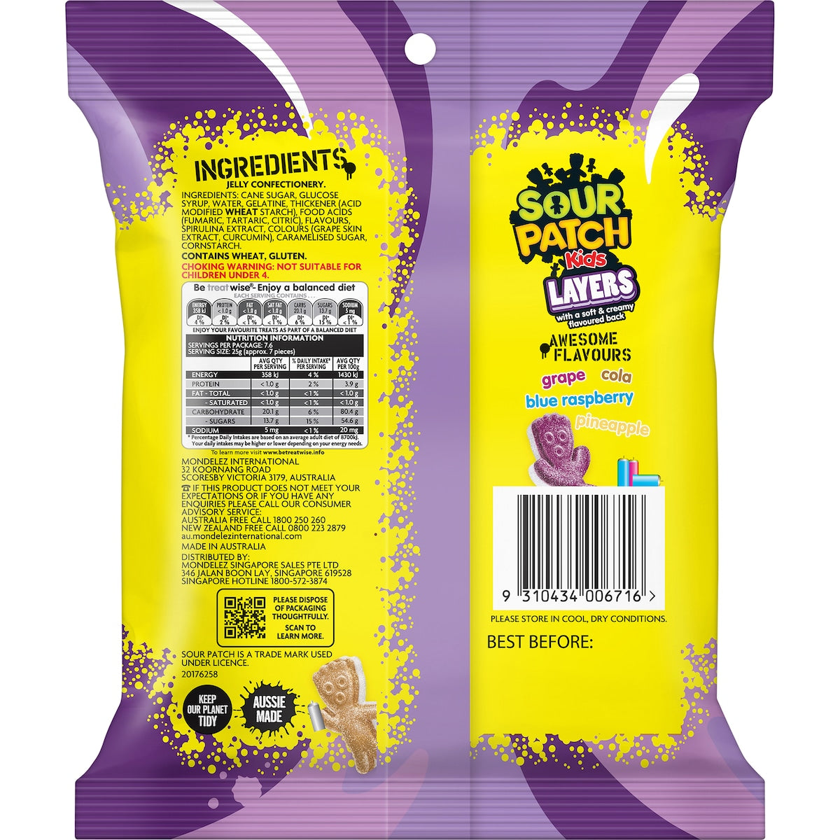 Sour Patch Kids Layers Lollies 190g