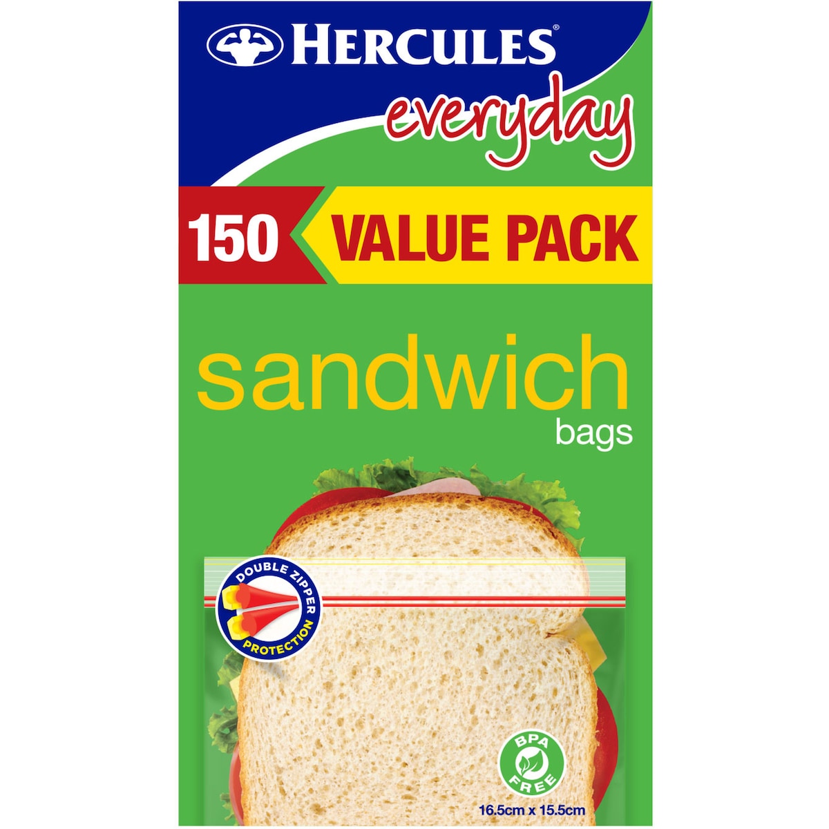 Hercules Resealable Everyday Sandwich Bags 150 pack
