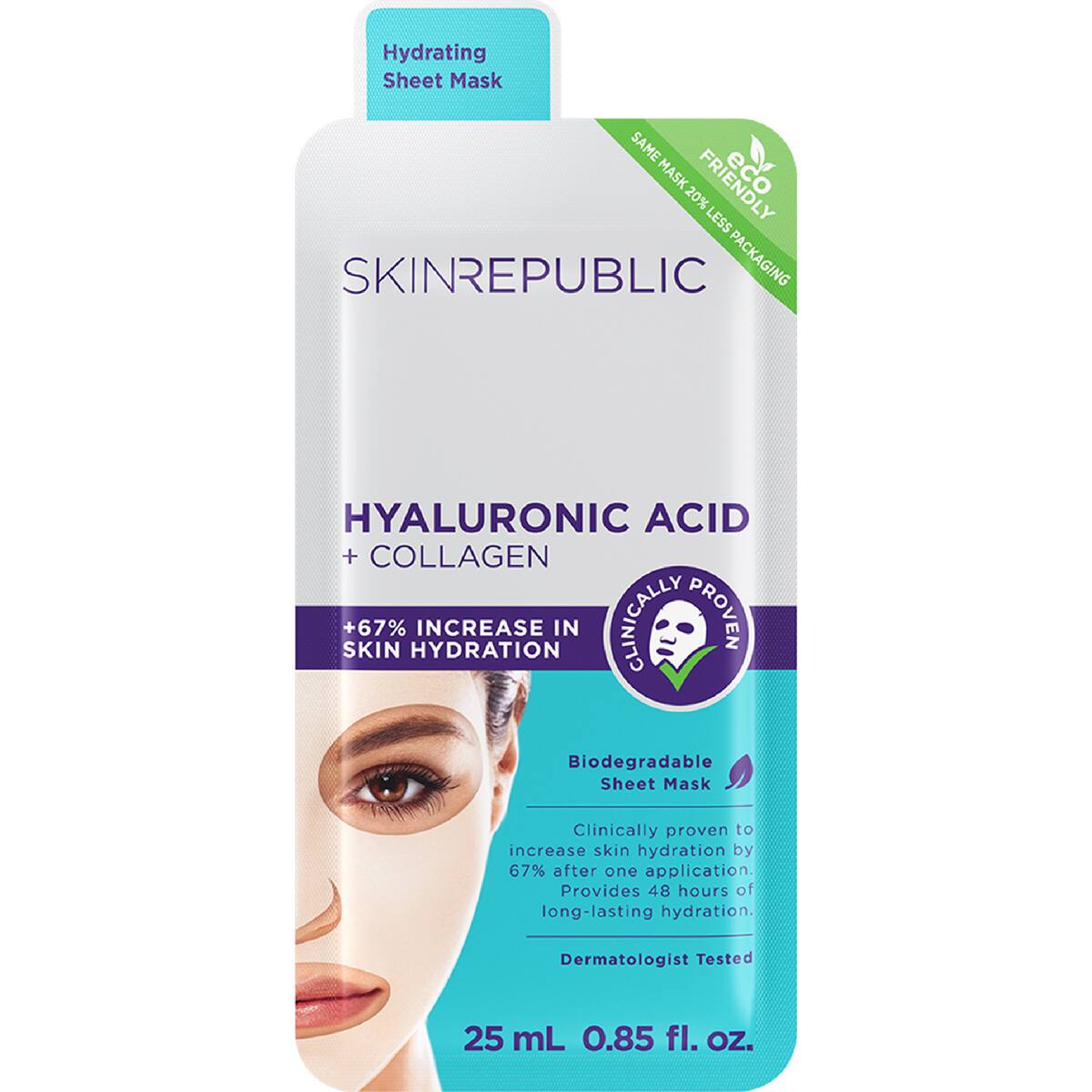 Skin Republic Hyaluronic Acid & Collagen Face Mask Each