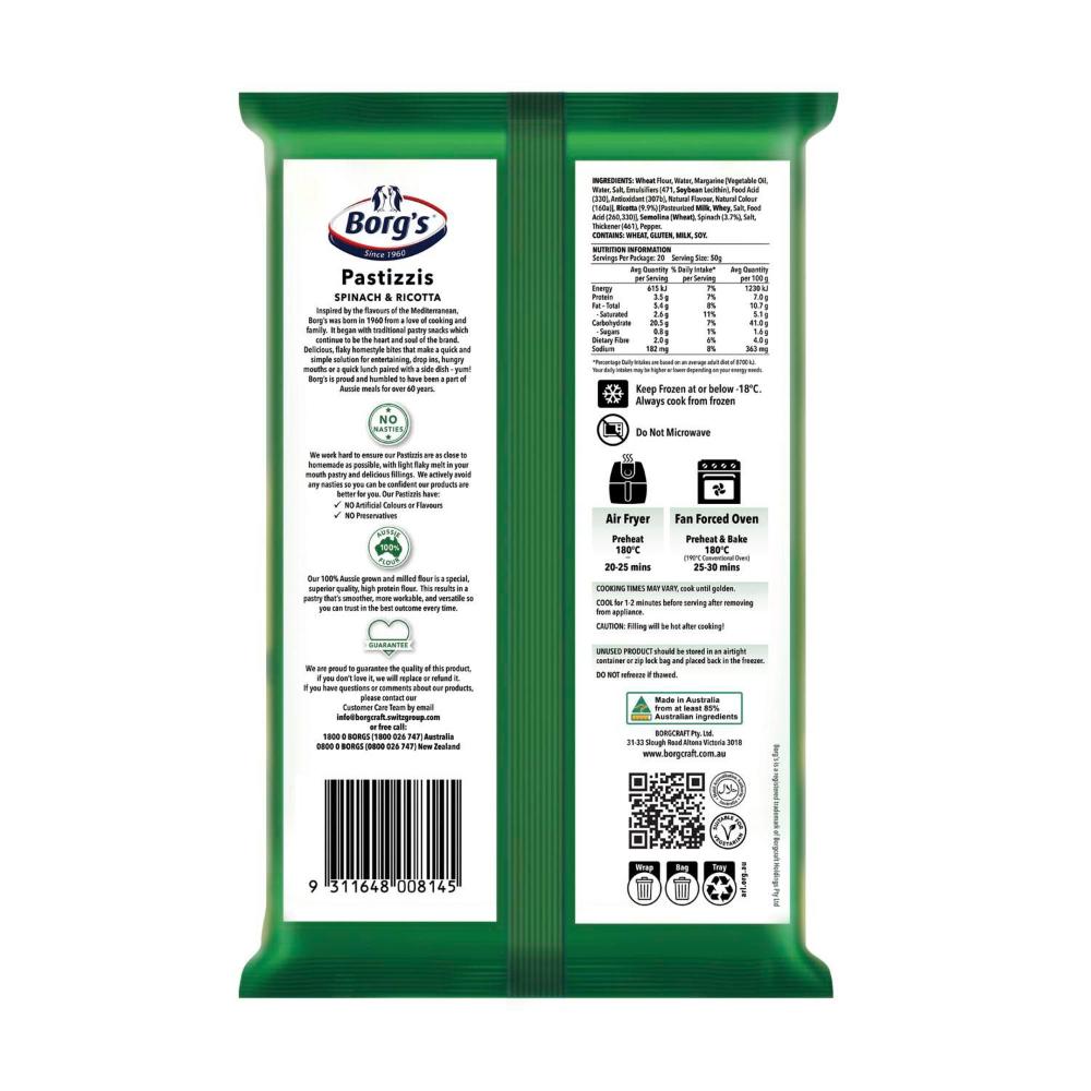 Borg's Spinach Pastizzi Value Pack - 1kg