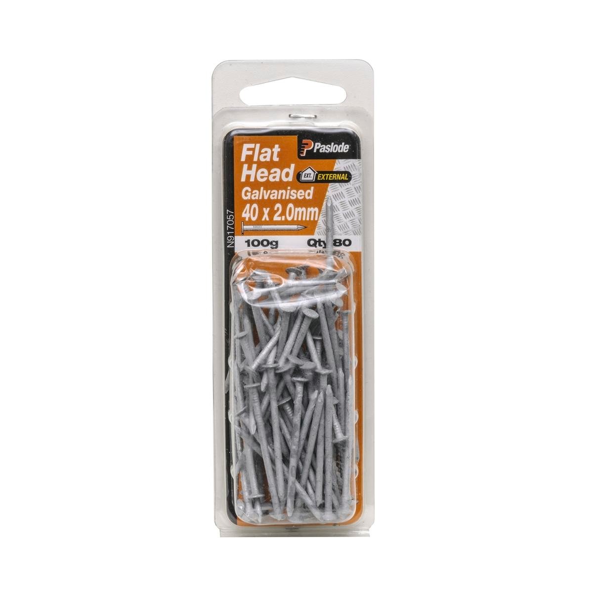 Paslode Flat Head Nails - 40mm - Galvanised - Corrosion Resistant - 80 Pack