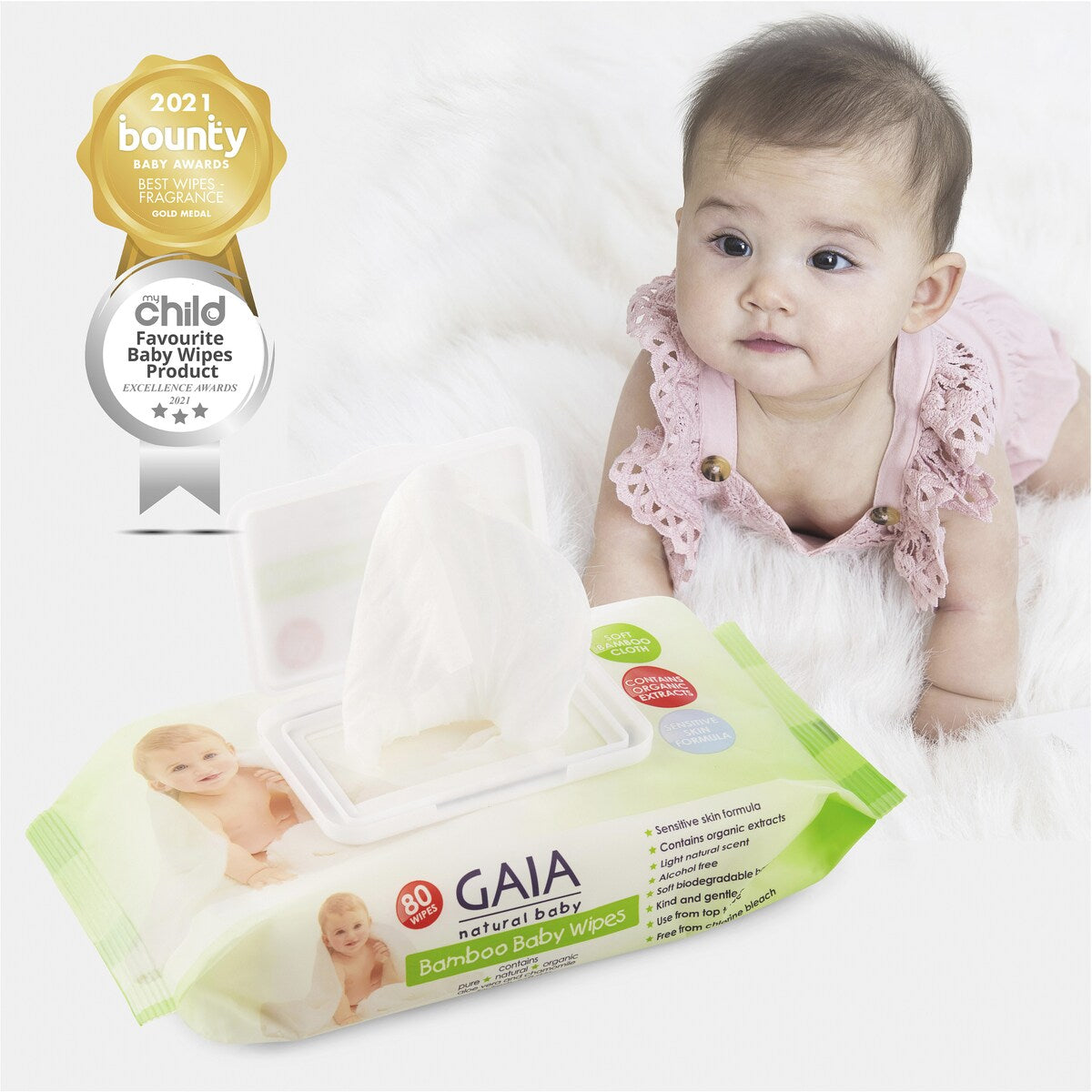 Gaia Baby Wipes 240 Pack
