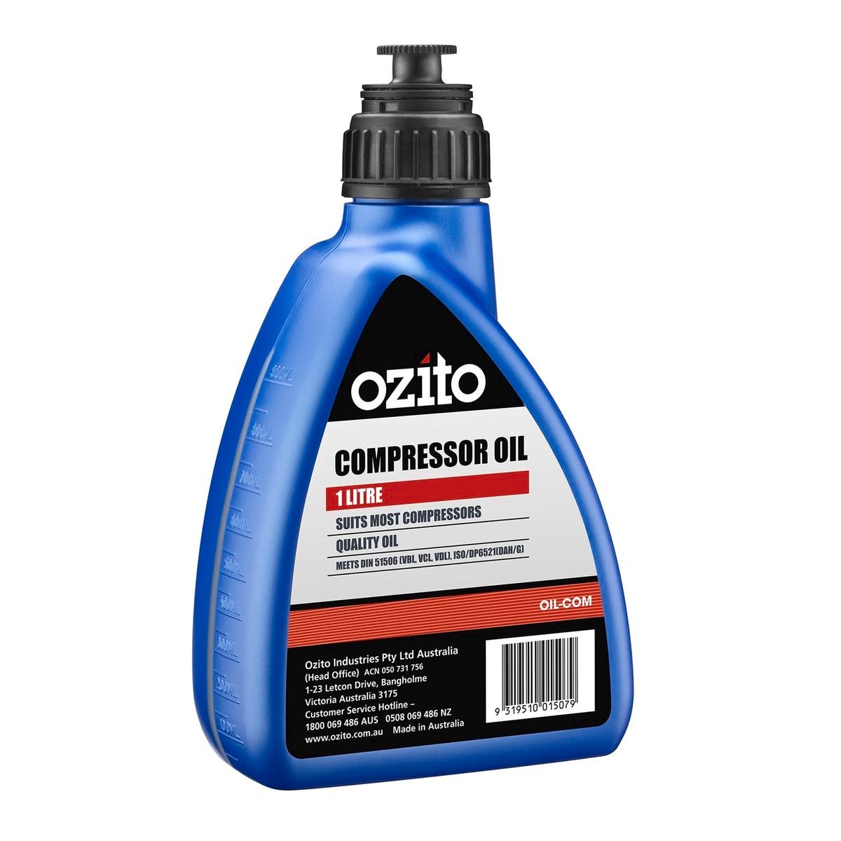 Ozito Compressor Oil - 1L Plastic - Extends Compressor Life