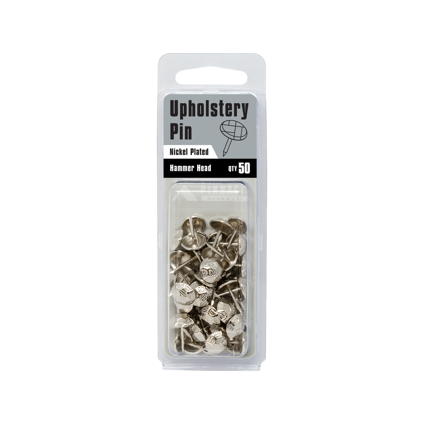 Pinnacle Upholstery Nails - Nickel - 50 Pack