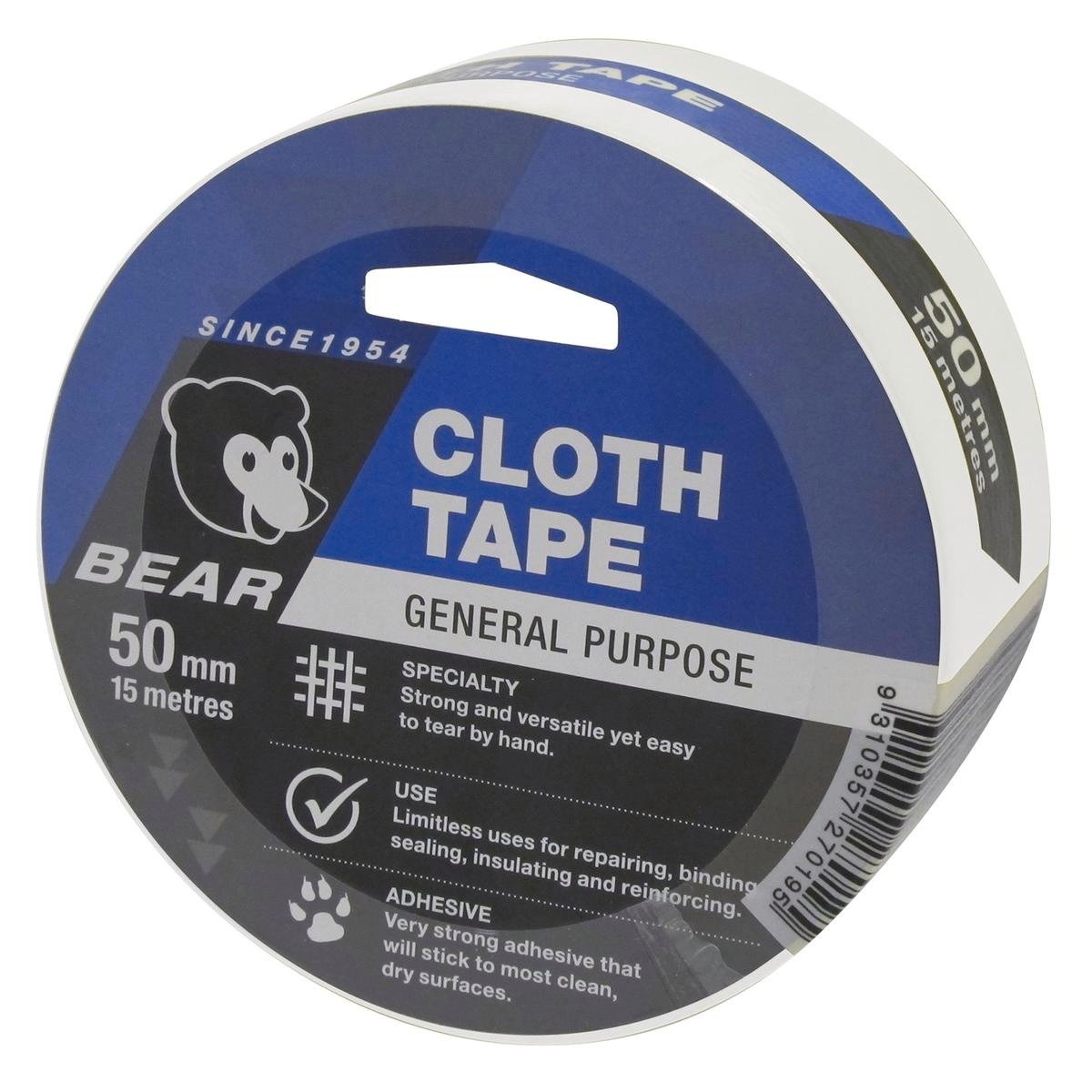 Norton Bear Cloth Tape 50mm x 15m White - Strong Flexible Adhesive