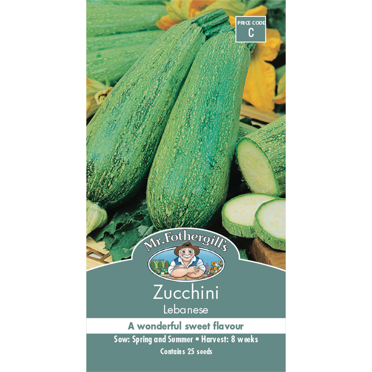 Mr Fothergill Lebanese Zucchini Seeds - 75mm - Green - High Yield