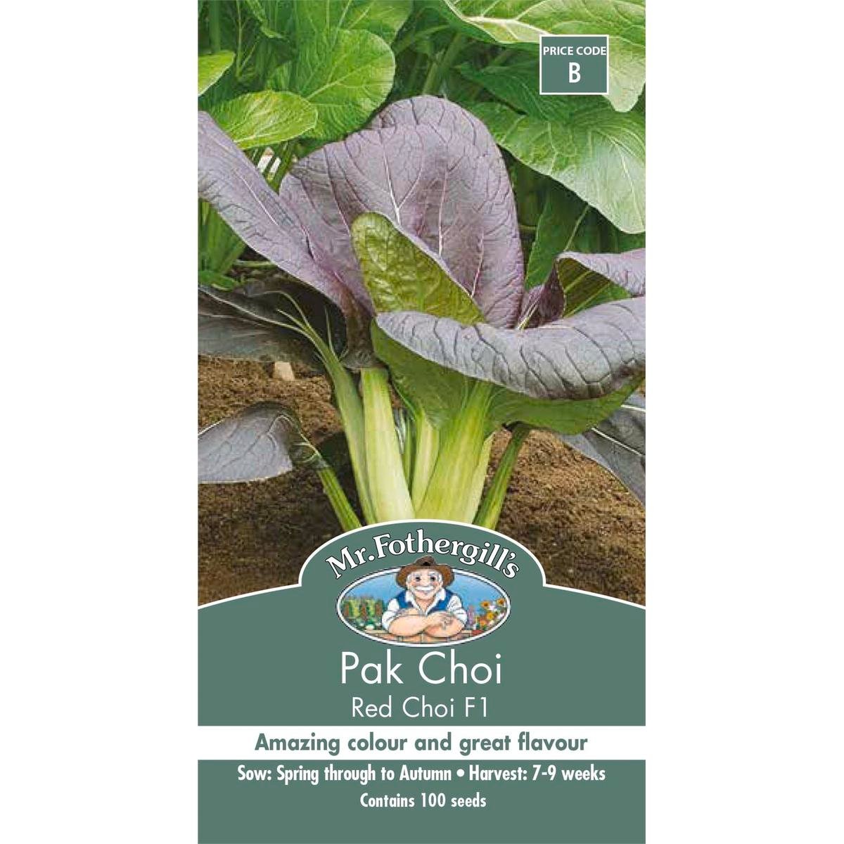 Mr Fothergill Pak Choi Red Choi F1 Seeds - 75mm - Seeds - Healthy