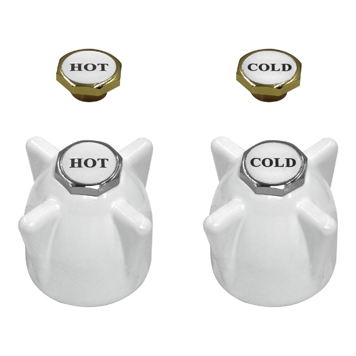 Shaw & Mason Zinc Die Cast Handles - 52mm - White - Pair