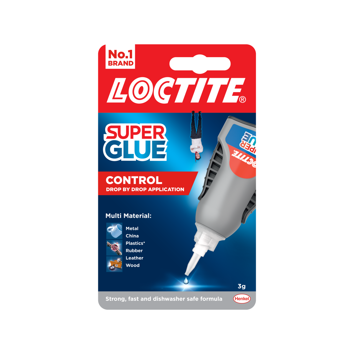 Loctite Super Glue Liquid Control - 3g - Cyanoacrylate - Dries Clear