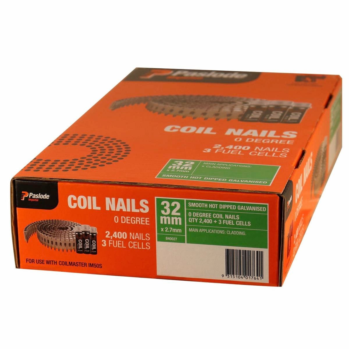 Paslode 32 x 2 7mm Impulse Coil Nails - 2400 Pack - Hot Dip Galvanised