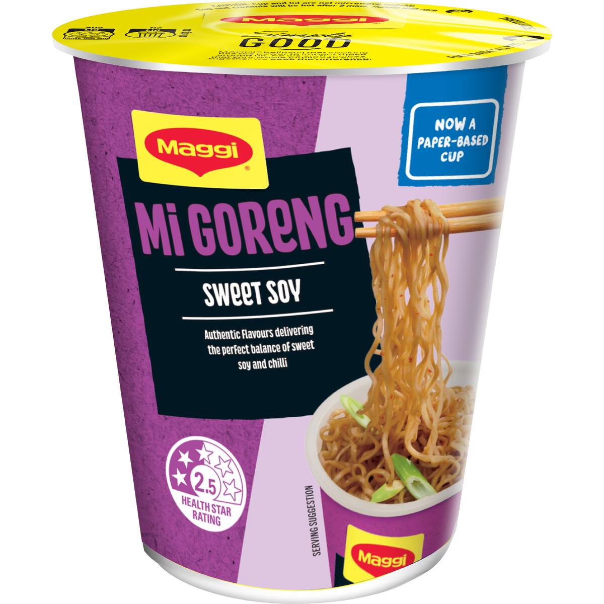 Maggi Fusian Instant Noodles Soy & Mild Spice Flavour Cup 64g