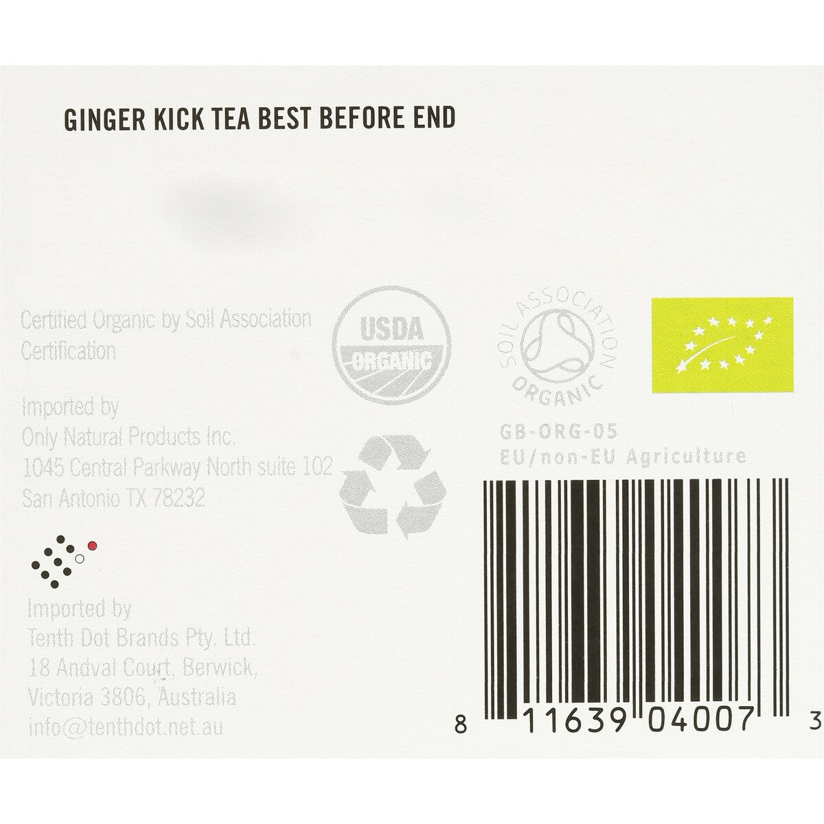 Higher Living Ginger Kick Tea Bags 15 pack