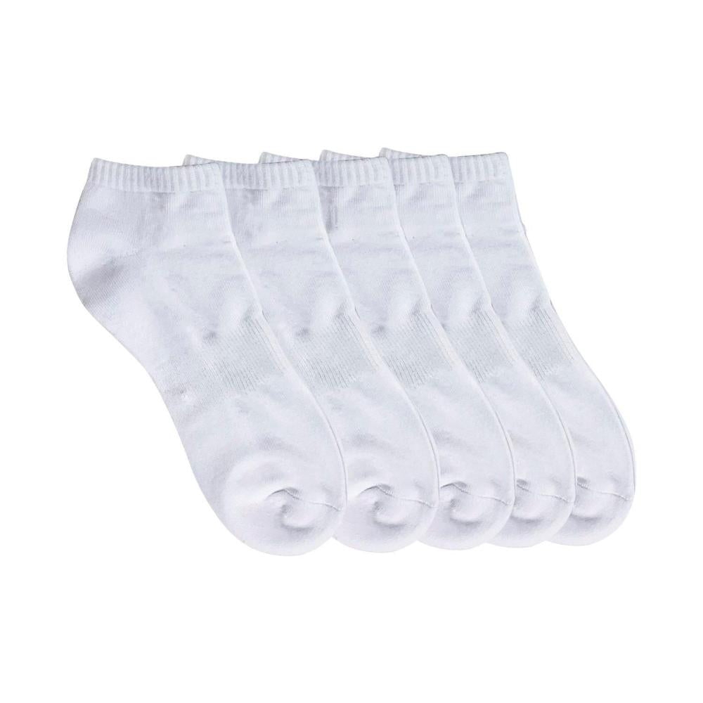 Mix Mens Low Cut Sports Socks White Sz 6-10 / 10+ 5 PACK