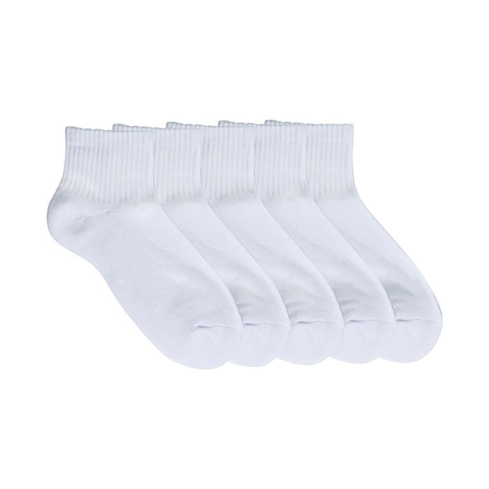 Mix Womens Qtr Crew Socks White Size 5-10 5 PACK