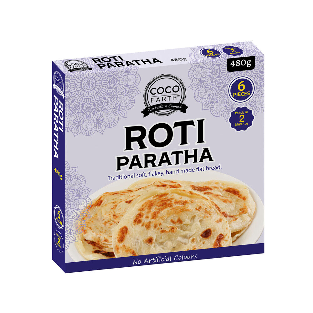 Coco Earth Roti Paratha Bread 6 Pack - 480g