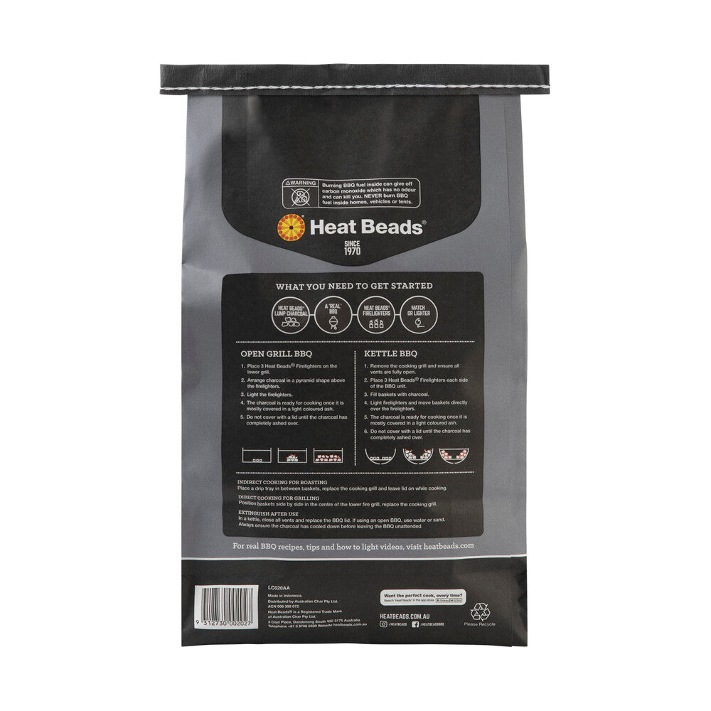 Heat Beads Hardwood Lump Charcoal - 2kg