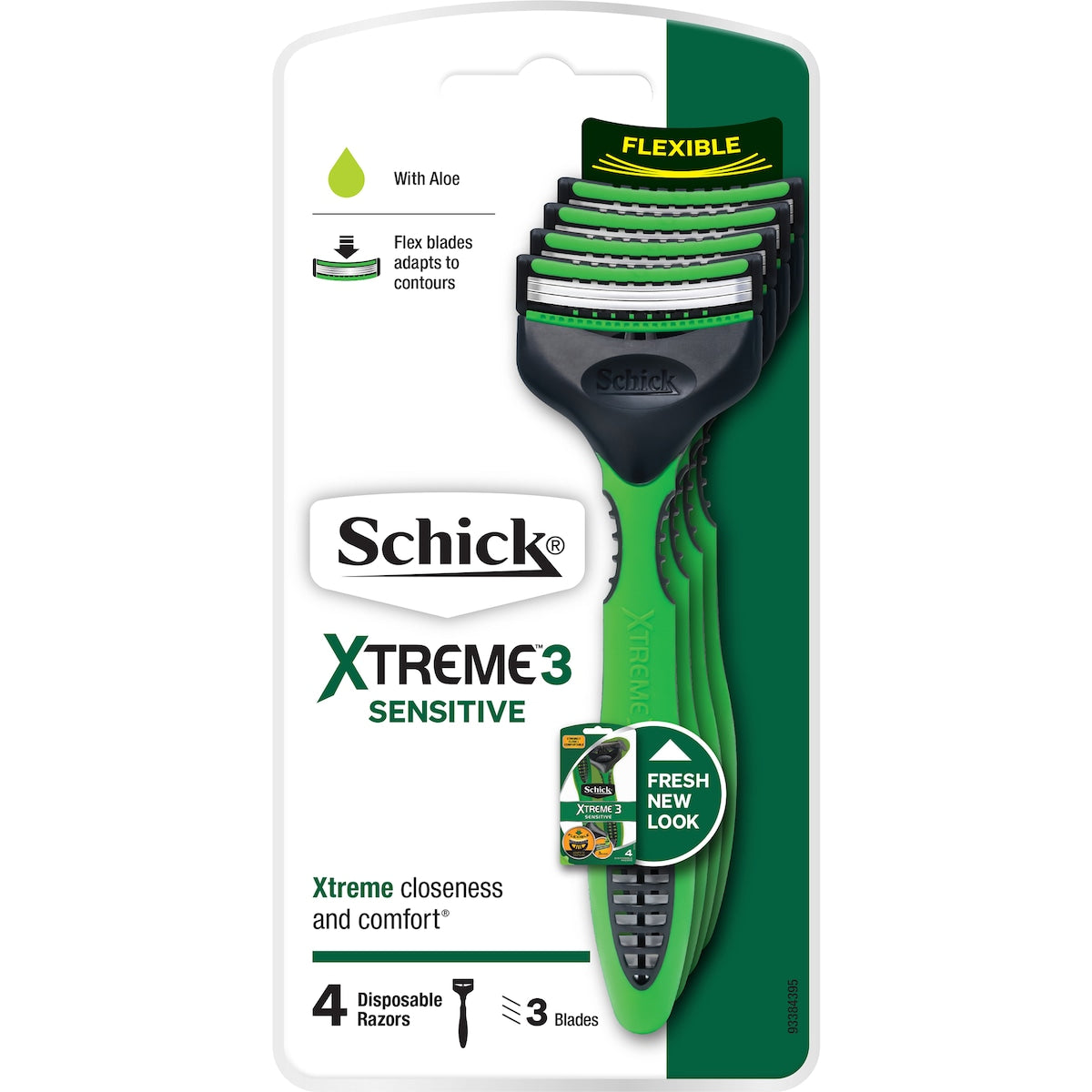 Schick Mens Razor Disposable Xtreme 3 Sensitive 4 pack
