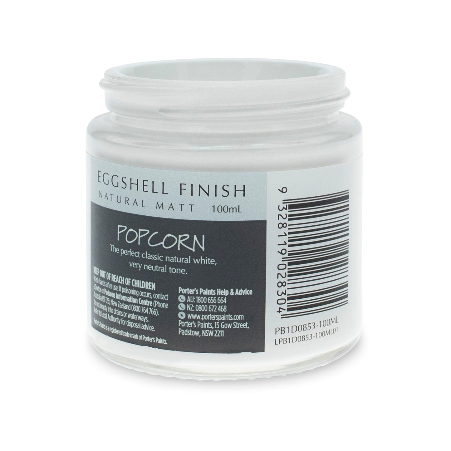 Porter's Washable Paint - 100ml - Popcorn - Eggshell