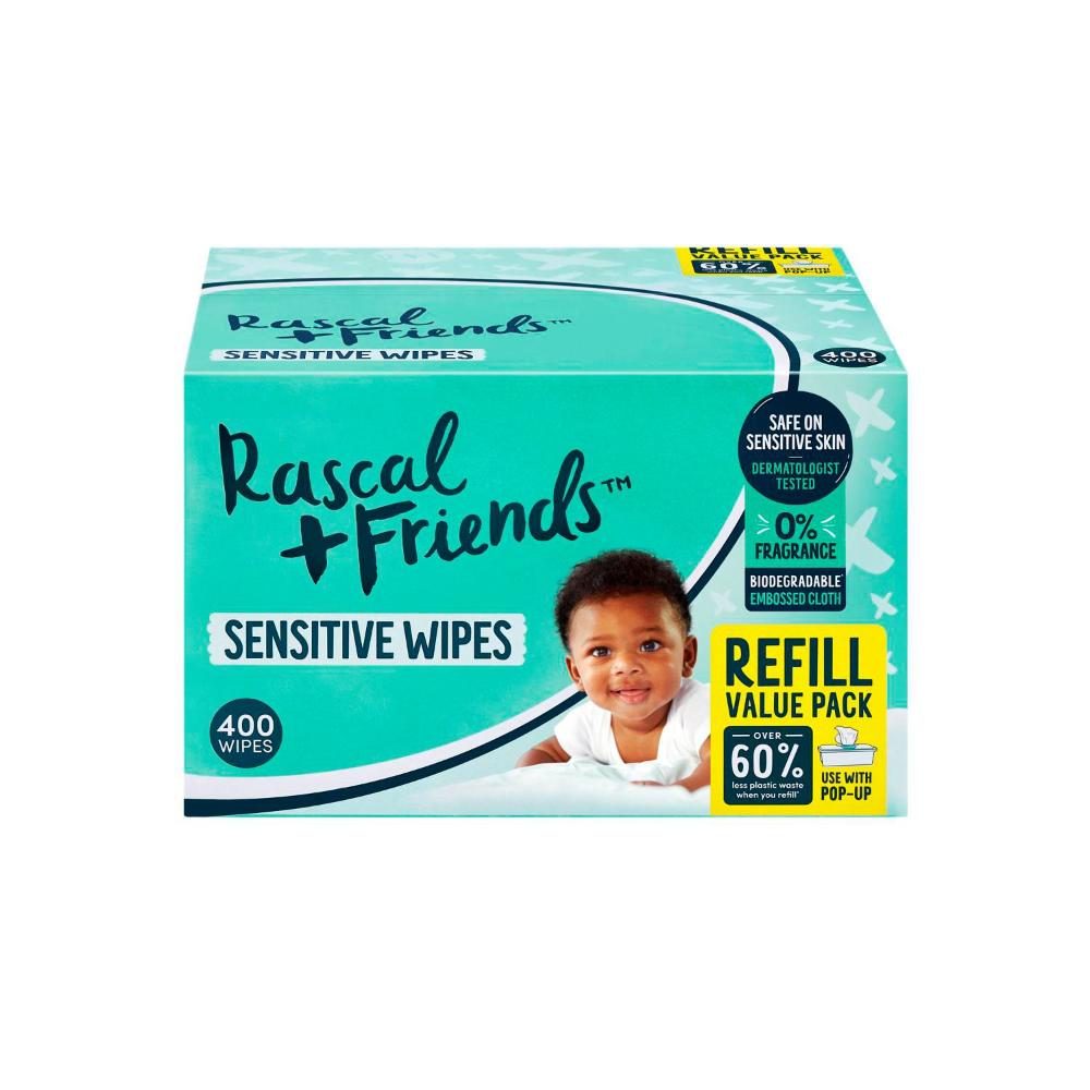 Rascals Premium Sensitive Wipes Plastic Free oth - 400 Pack