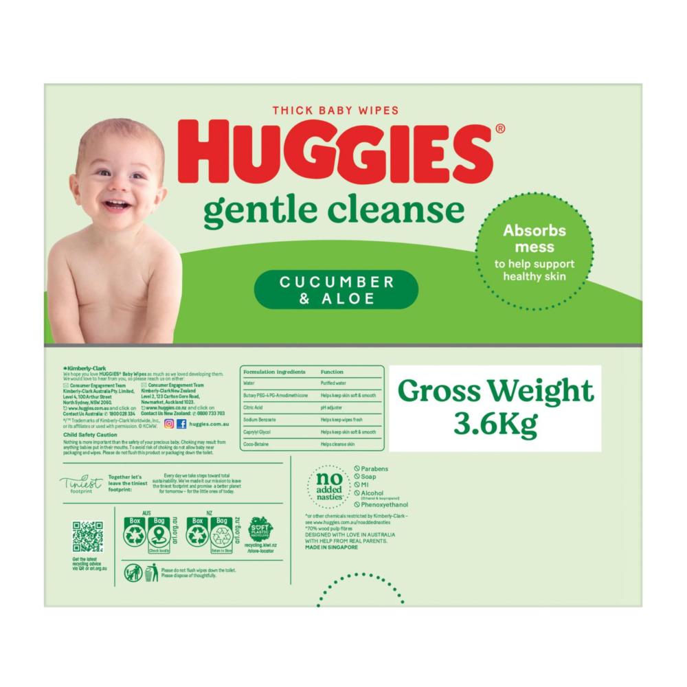 Huggies Baby Wipes Refills Cucumber & Aloe - 400 pack