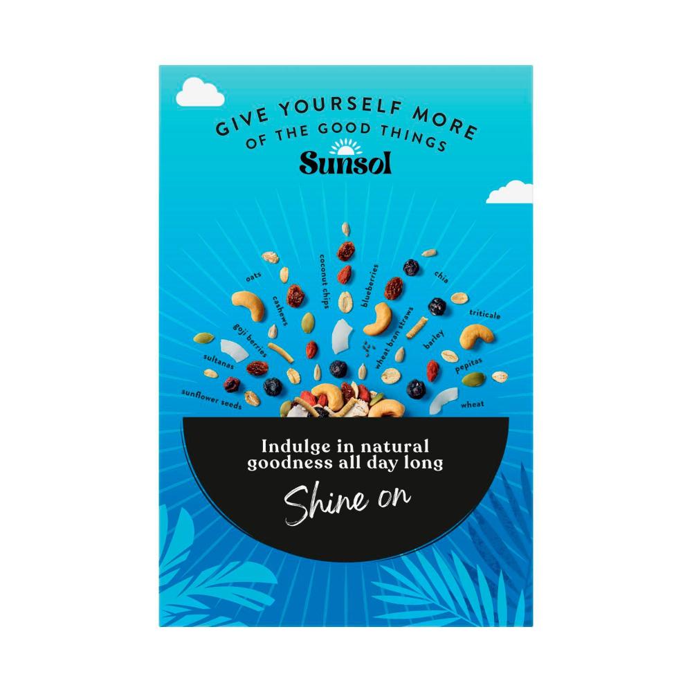 Sunsol Natural Muesli Blueberry Goji Berries Coconut & Chia - 500g
