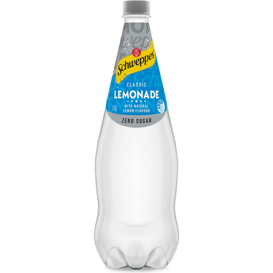 Schweppes Zero Sugar Lemonade Soft Drink Bottle 1.1L