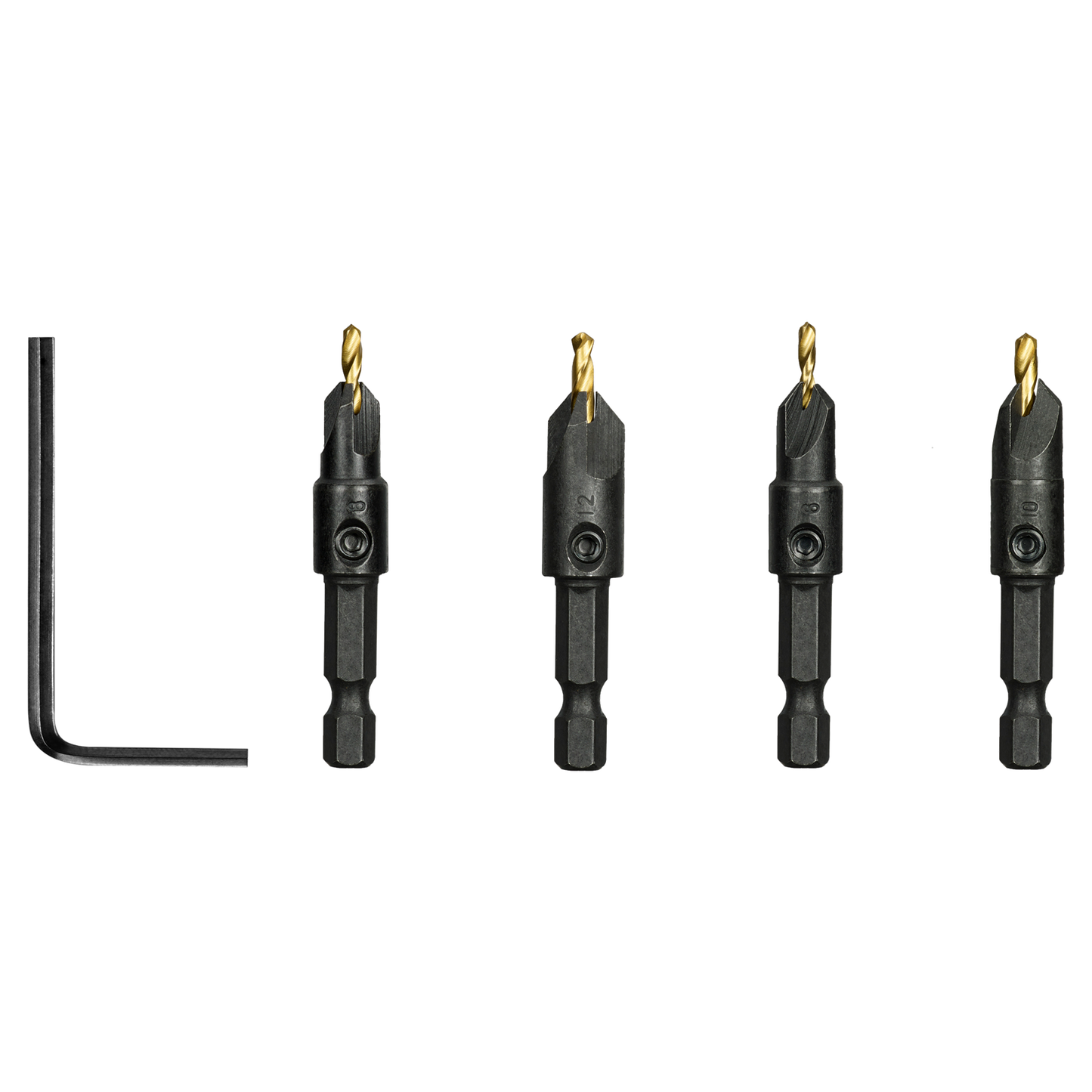 Ryobi Countersink Drill Bit Set - #6, #8, #10, #12 - 4 Piece