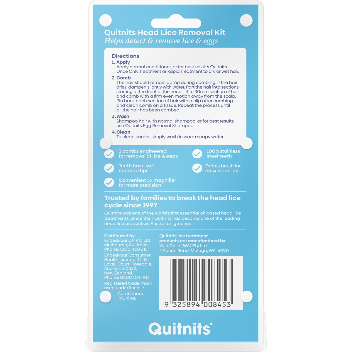 Quitnits Head Lice Treatment Comb 2 pack