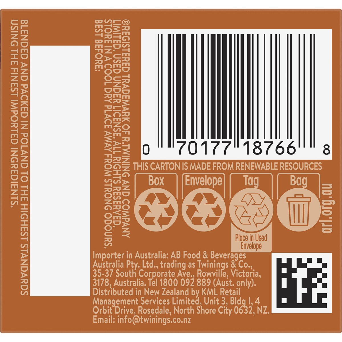 Twinings Australian Afternoon Black Tea Bags 10 pack