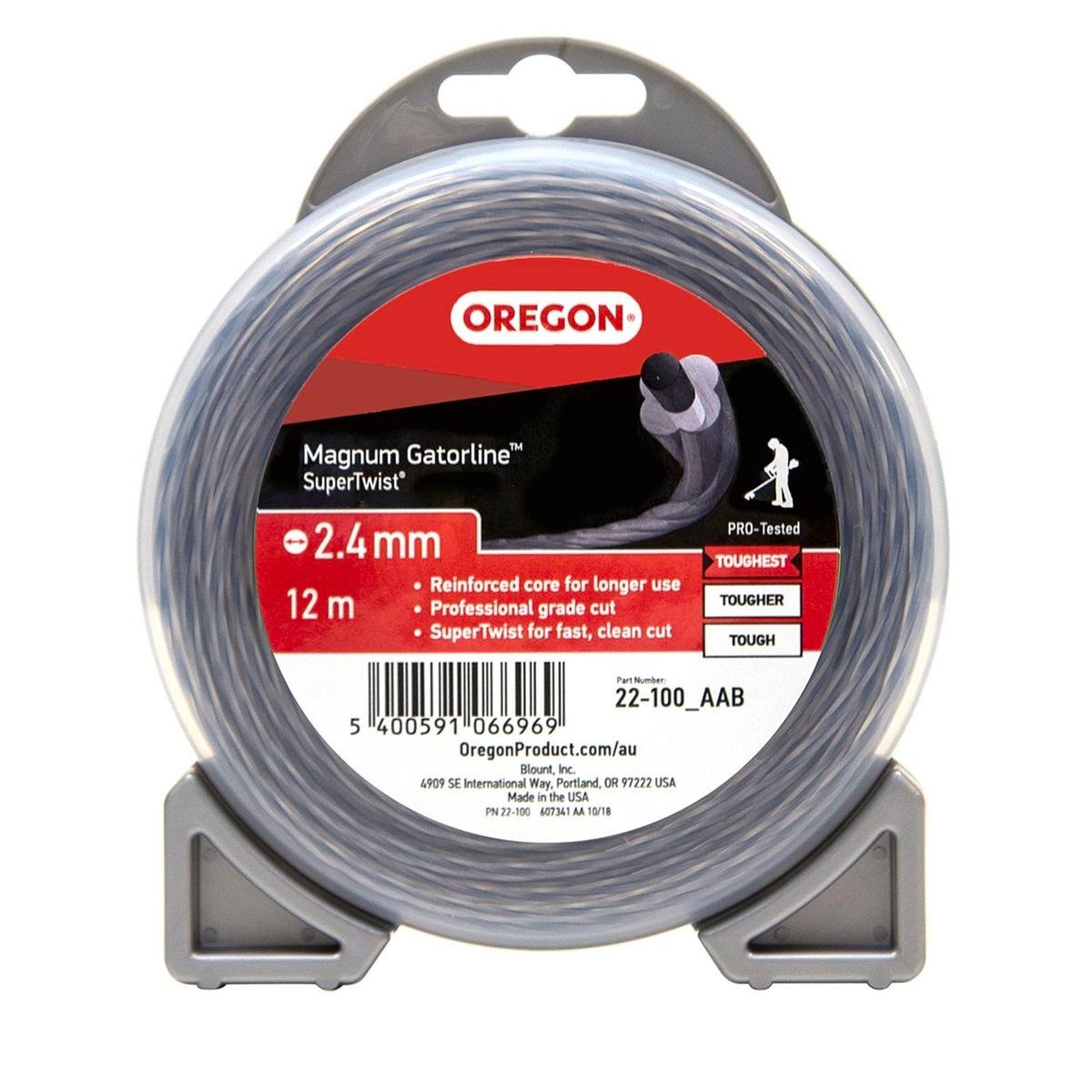 Oregon Supertwist Trimmer Line 4mm x 12m - Grey - Heavy-Duty