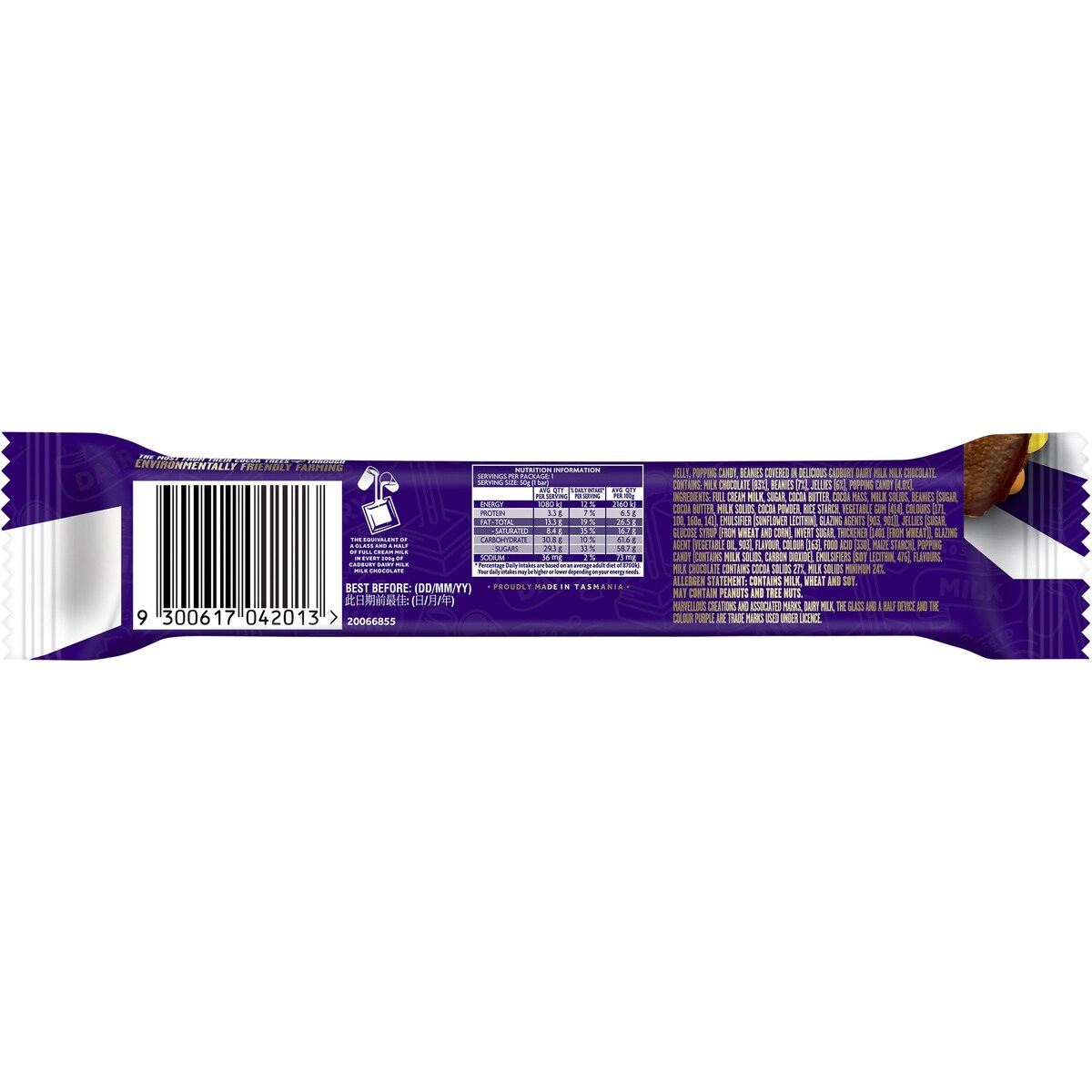 Cadbury Marvellous Creations Jelly Popping Candy Chocolate Bar 50g
