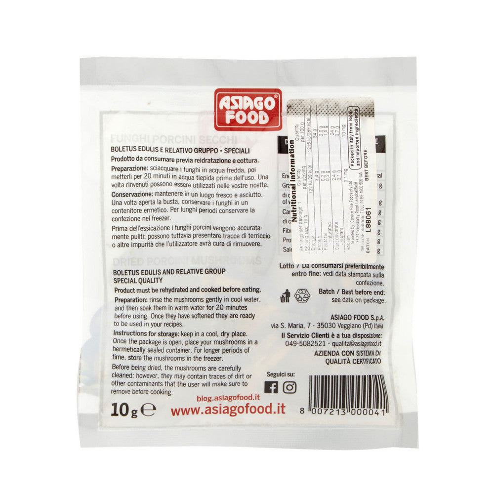 Asiago Sliced Porcini Mushrooms - 10g