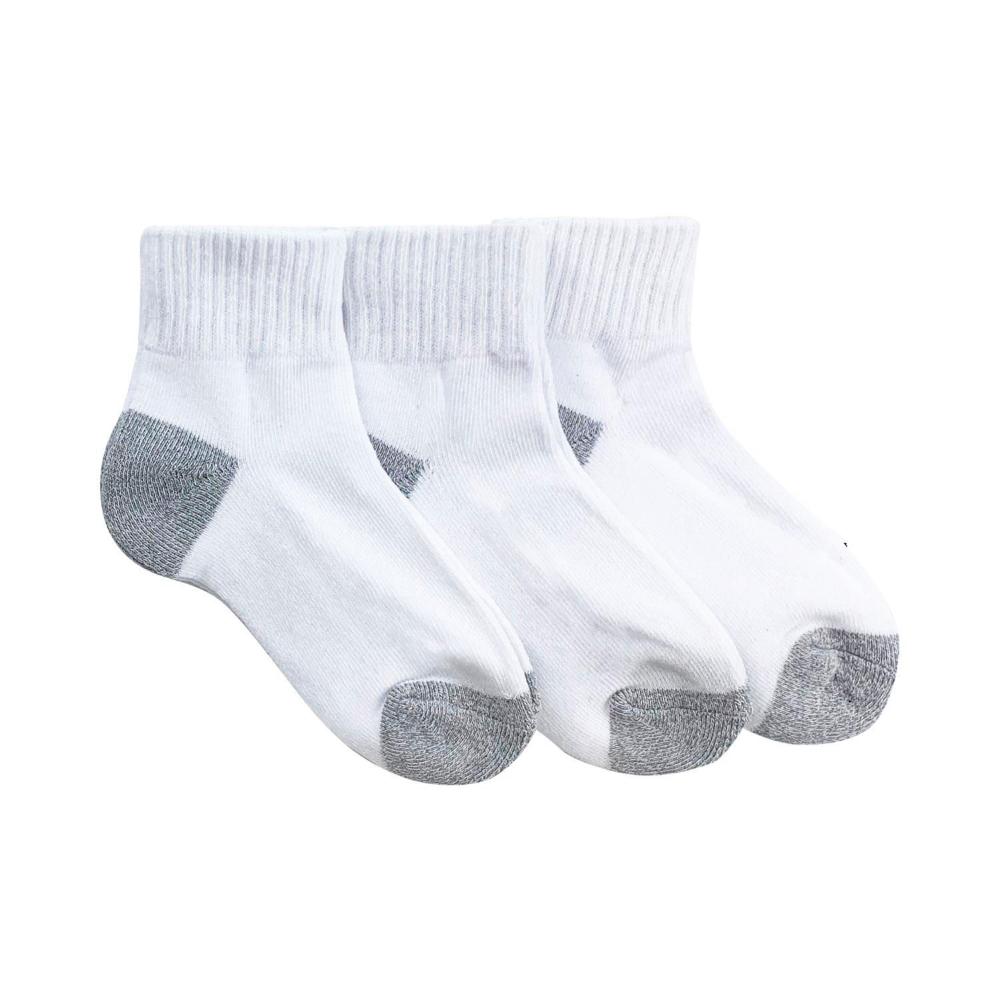 Mix Kids Qtr Crew Sport Socks White 13-3 3 pack