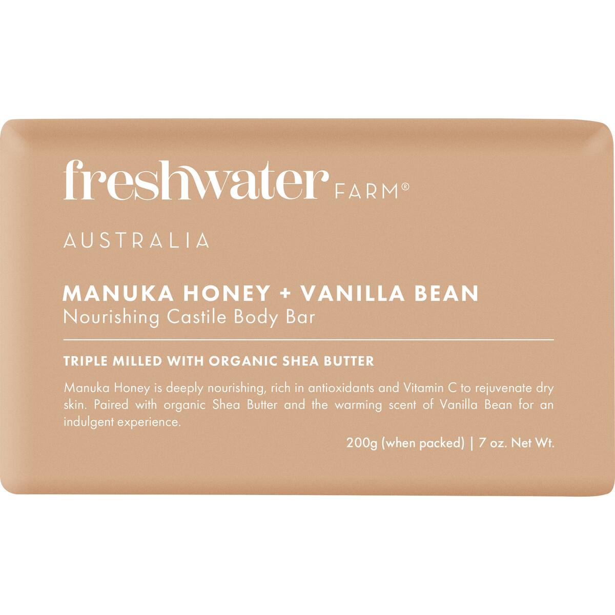 Freshwater Farm Australia Manuka Honey & Vanilla Body Bar 200g