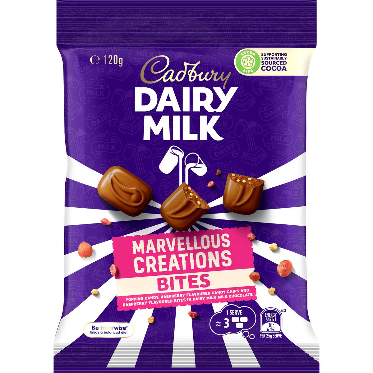 Cadbury Dairy Milk Chocolate Marvellous Creations Bites Bag 120g