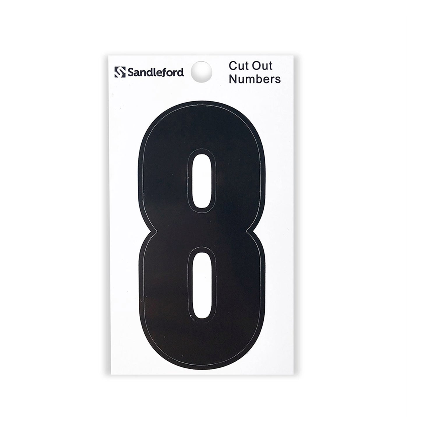 Sandleford Black Cut Out Self Adhesive House Number 8 - 85mm