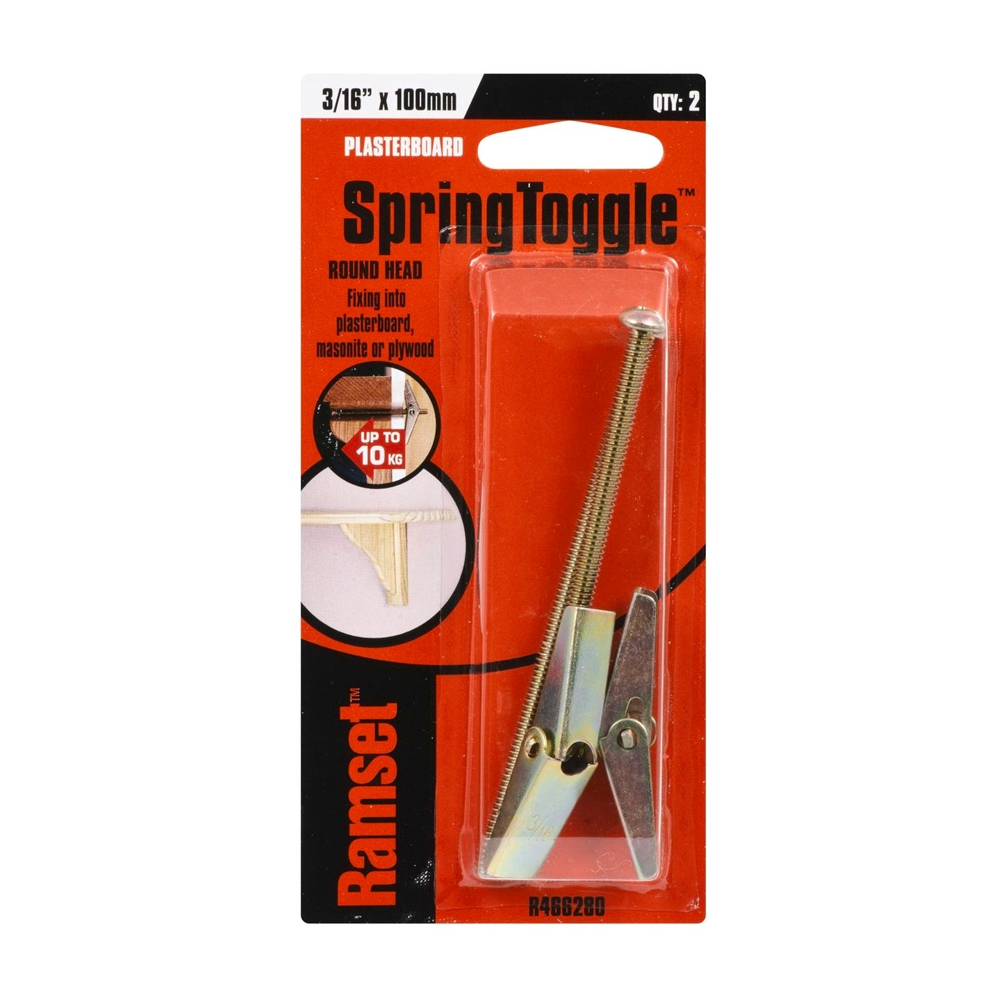 Ramset Spring Toggle - 3/16" x 100mm - 2 Pack