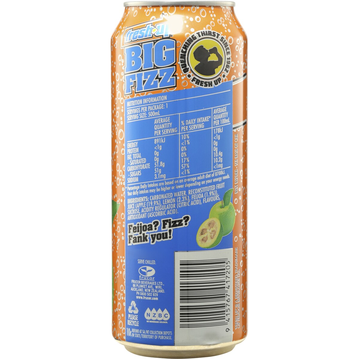Fresh Up Big Fizz Drink Feijoa Burst 500ml