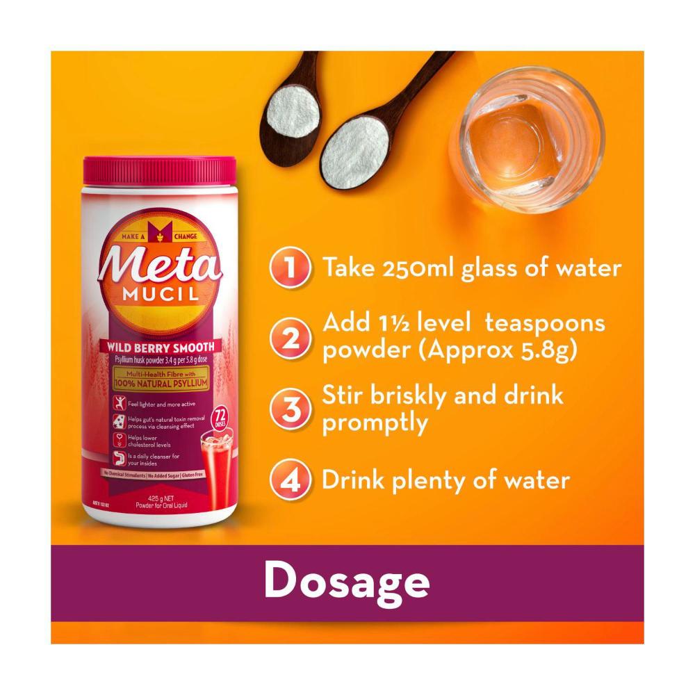 Metamucil 72 Dose Dietary Fibre Wild Berry - 425g