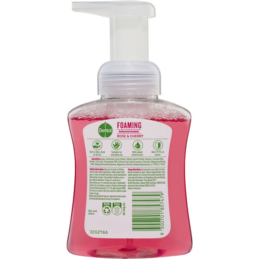 Dettol Antibacterial Foam Handwash Pump Rose & Cherry 250ml