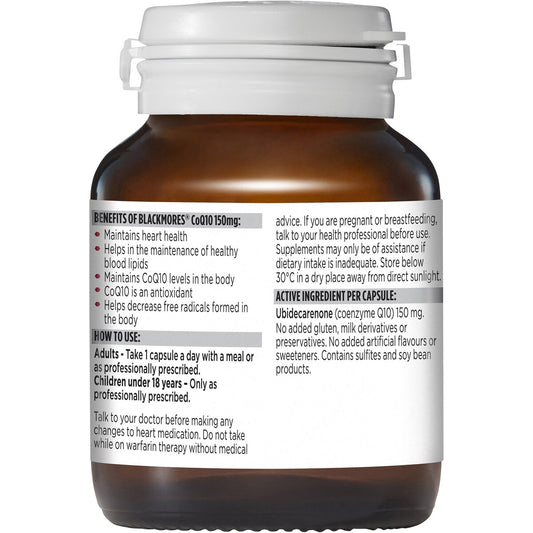 Blackmores CoQ10 150mg Heart Health Vitamin Capsules 30 pack