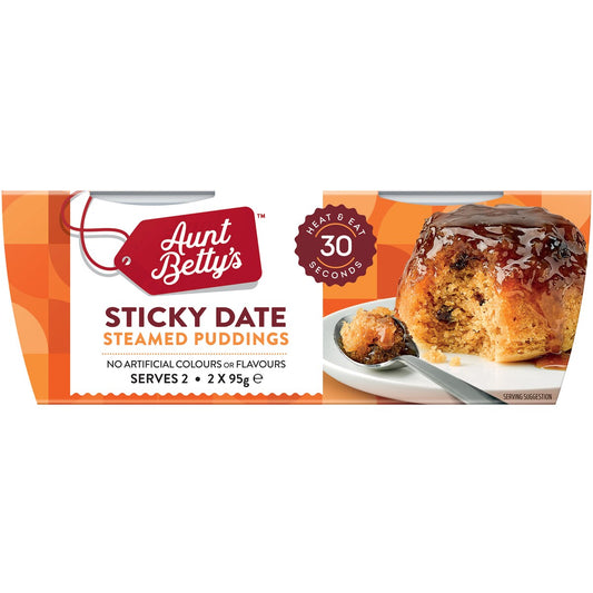 Aunt Bettys Sticky Date Steamy Puds 2x95g