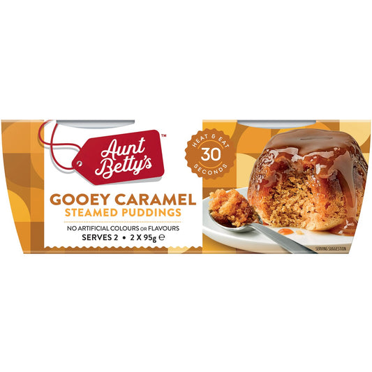 Aunt Bettys Gooey Caramel Steamy Puds 2x95g