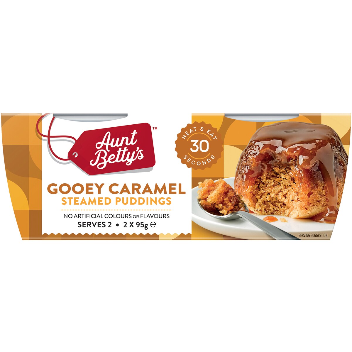Aunt Bettys Gooey Caramel Steamy Puds 2x95g