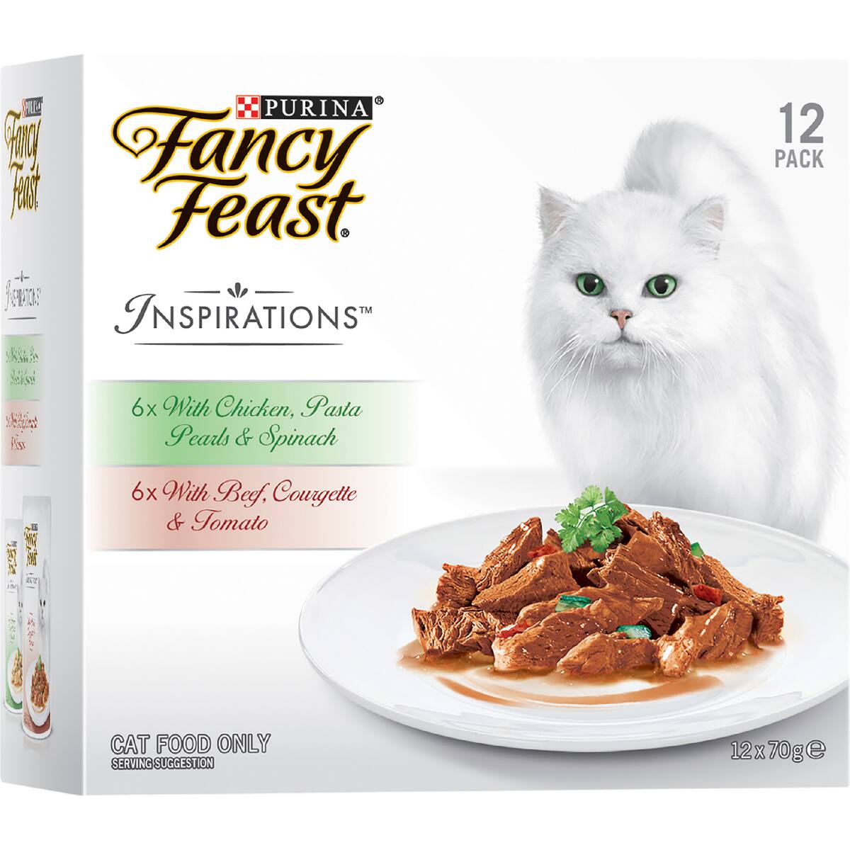 Fancy Feast Inspirations Wet Cat Food Beef & Chicken 70g X 12 Pack
