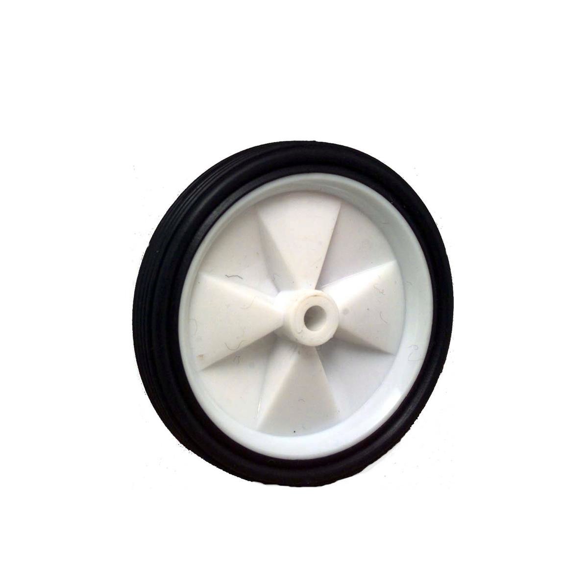 Move It 100mm White Plastic Centre Wheel - Rubber Tyre - Easy Install